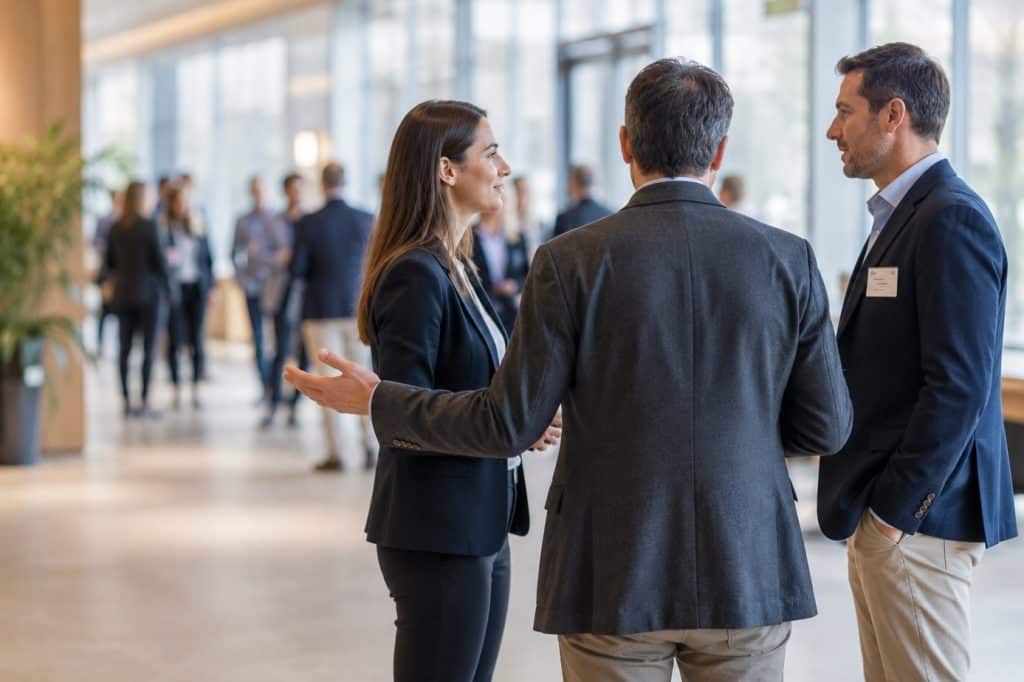 Mise en relation lors d'un événement, le geste central de la formation au réseautage professionnel PLUS SEPT.